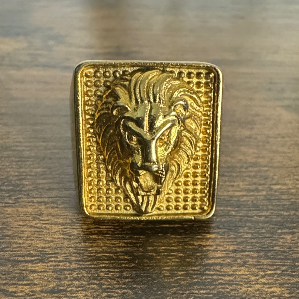 Lion Head Signet Ring Size 11